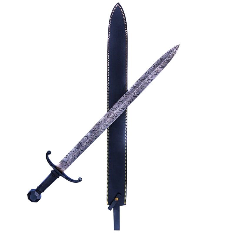 Norman Longsword - Knightly Sword - High Carbon Damascus Steel Sword- 35"